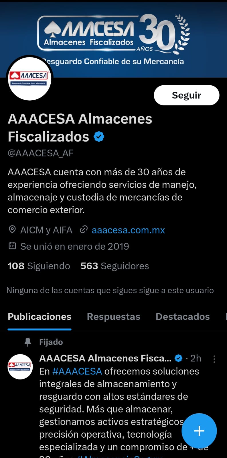 Feed de X de AAACESA